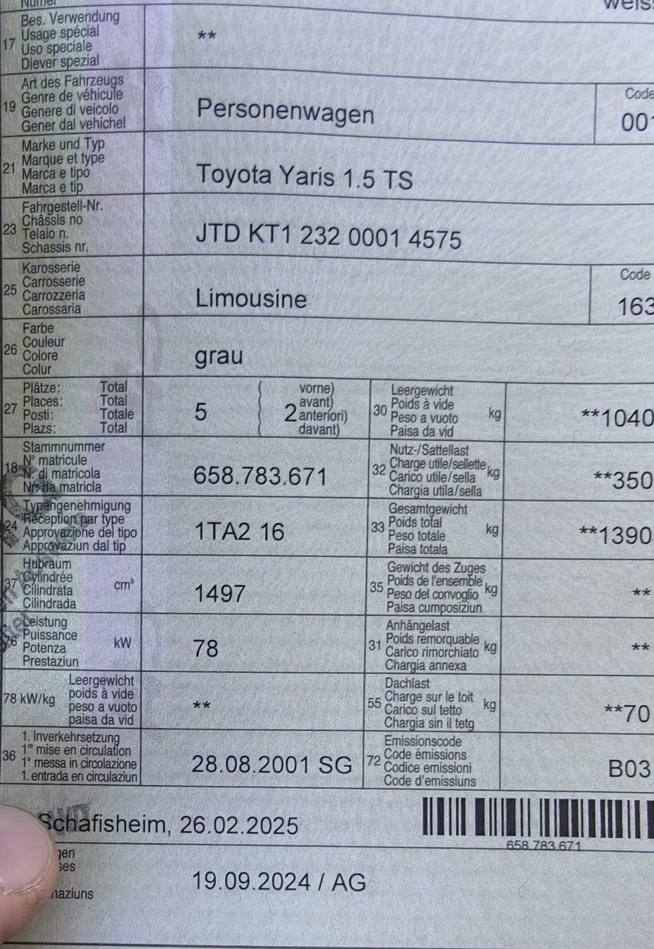 Toyota Autos: Yaris TS 1.5 – Gebraucht aus Oberentfelden von Ben.Hofmann 6