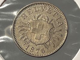 5 Rappen 1876, f. Unzirkuliert, Kat.: 180.-!!!
