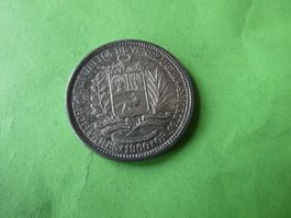 Venezuela 1960, 2 Bolivares  - Silber