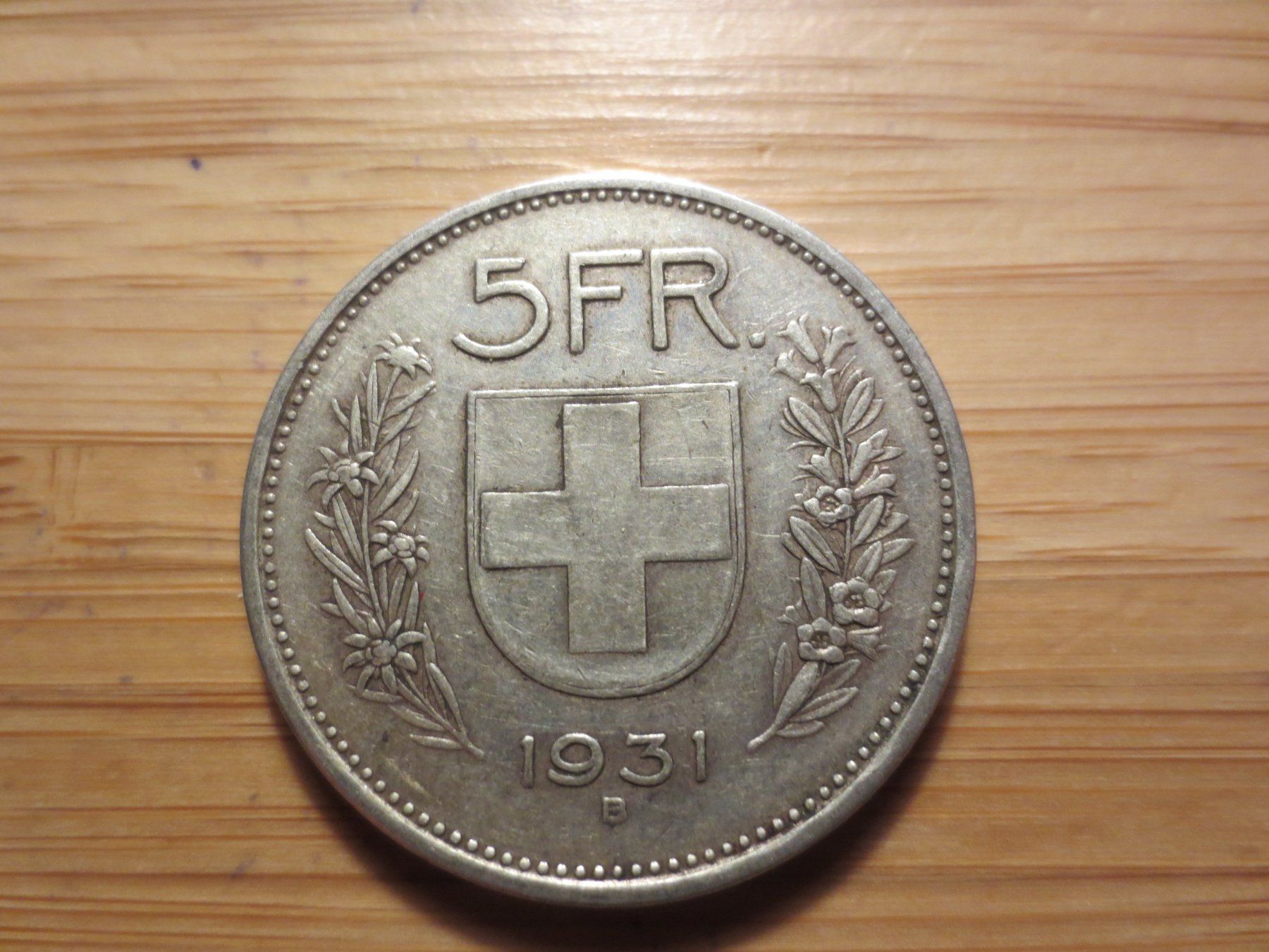 Tutti le monete: 5 Fr Silbermünze 1931 – Usato da Weier im Emmental venduto da waefler03