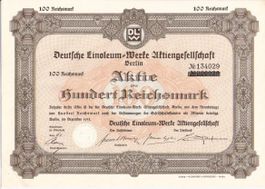 DEUTSCHLAND - DR - 100 RM AKTIE 1933 DEUTSCHE LINOLEUM WERKE