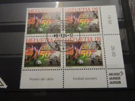 2004 50 Jahre UEFA VIERERBLOCK ET-STEMPEL NYON
