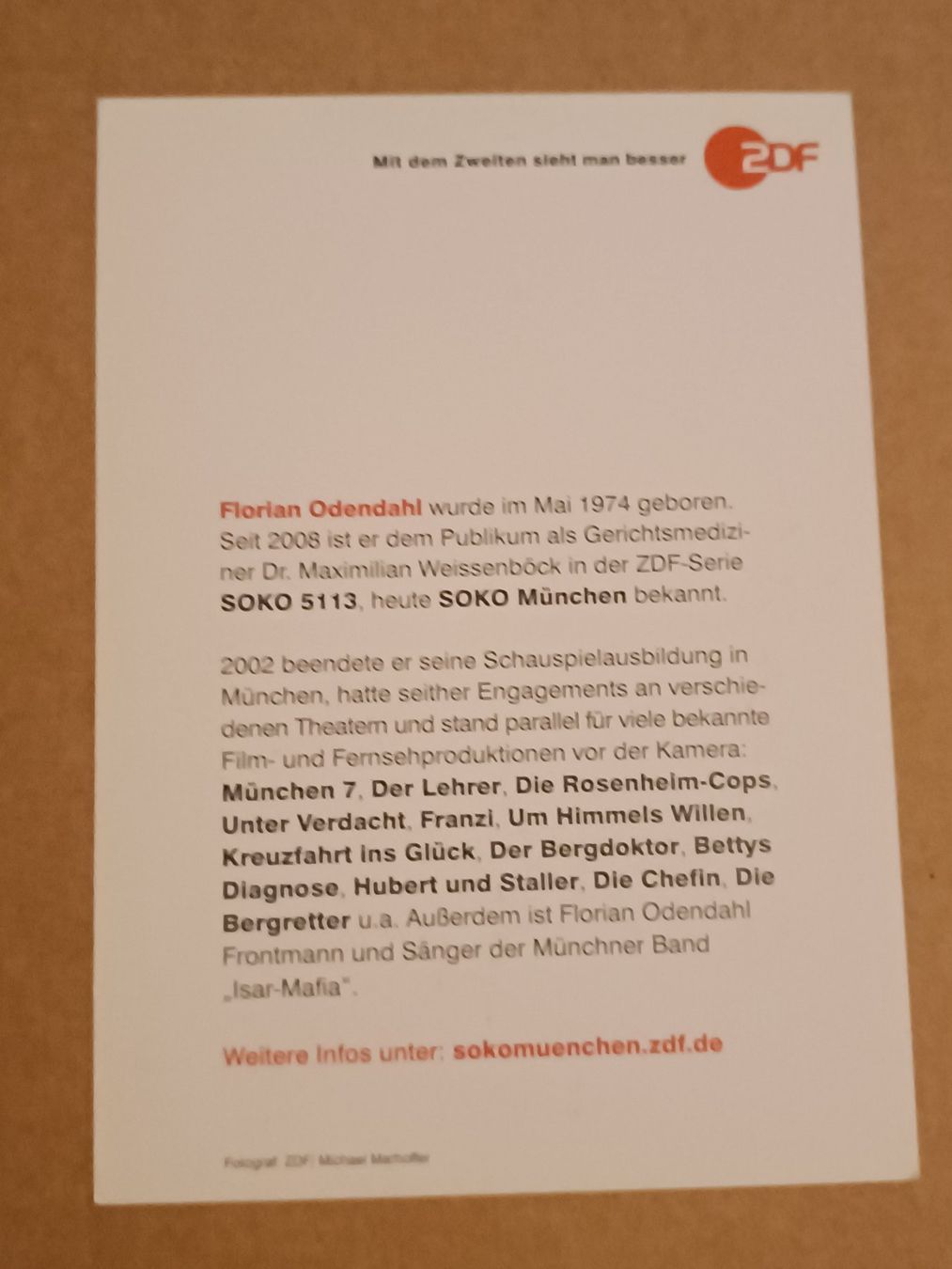 Autografi: Florian Odendahl - handsigniert - SOKO 5113 – Usato da Menziken venduto da Artographs 1