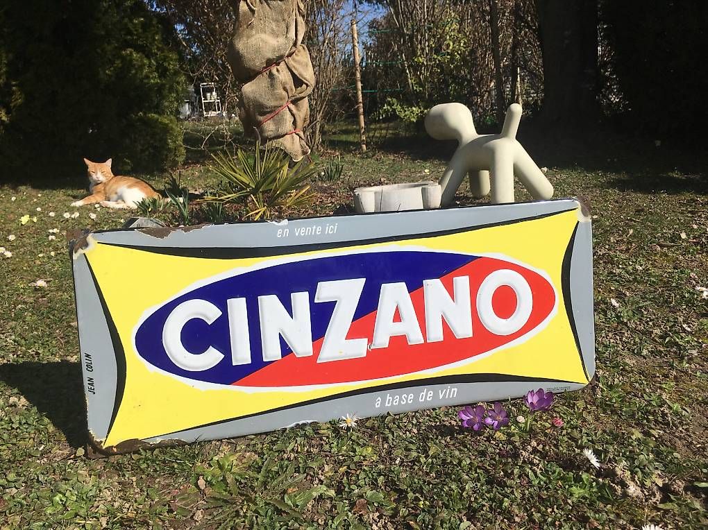 Cinzano Insegne: Emailschild / plaque émaillée CINZANO – Usato da Coppet venduto da squ_wy2d