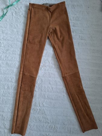 Pantalon en cuir brun style suède taille 40 - Made in Italy