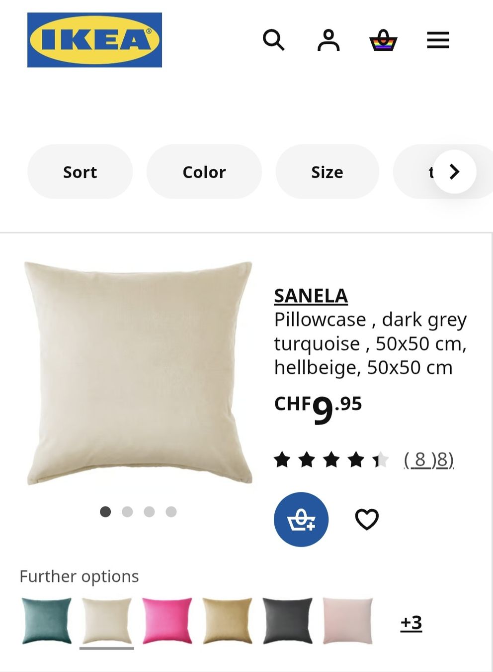Ikea Cuscini: Kissenbezug, hellbeige, 50x50 cm, IKEA – Usato da Bern venduto da hln_yn 2