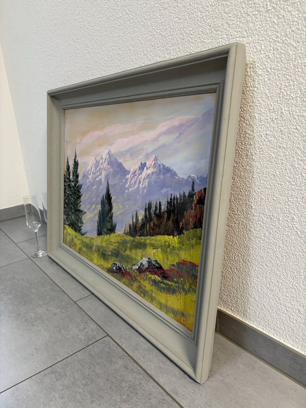 Gemälde: 81 cm breitx61 cm hoch/Gemälde wunderschöne Berglandschaft – Gebraucht aus Ottenbach von TimelessEmotions. 3