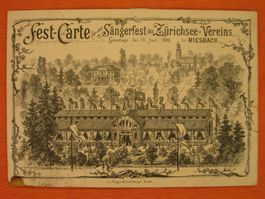 ZÜRICH RIESBACH SÄNGERFEST, LITHO 1888