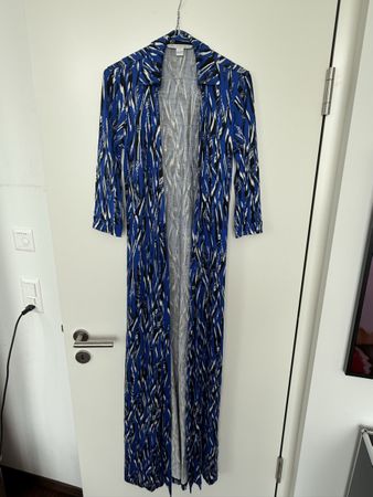 Kleid DVF Seide Grösse 4 / S / 36 blau gemustert 