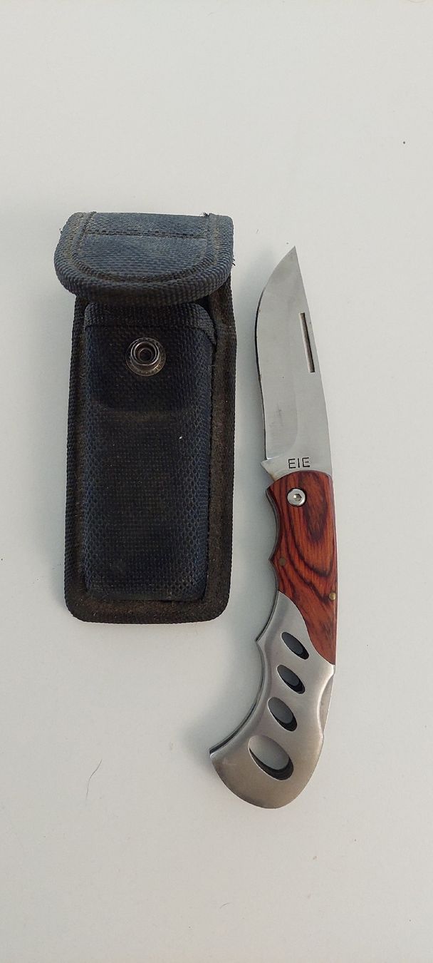 Zubehör: Taschenmesser mit Etui, EIE, Holzgriff, gebraucht – Gebraucht aus Rothenburg von Schomi3 2