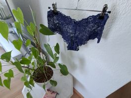 1Schönes Panty Höschen gr L blau NEU