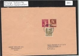 #Einzige bekannte Frankatur-Kombination !!! , gel. 1942