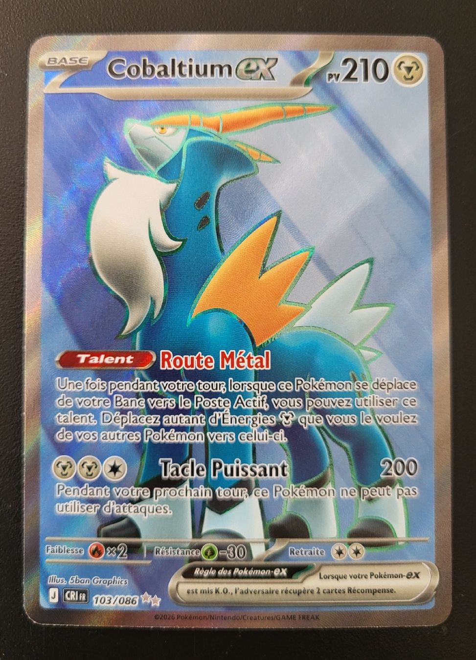 Pokémon Carte collezionabili: Cobaltium ex Chaos ascendant FR – Nuovo (secondo la descrizione) da St-Sulpice VD venduto da cel_ysf7