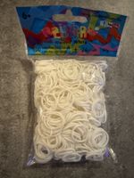 NEU & OVP: 600 weisse Rainbow Loom Gummis + Clips