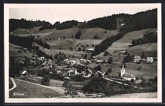 Cartoline postali: Krinau, Totalansicht aus der Vogelschau – Usato da Berlin venduto da bartko-reher
