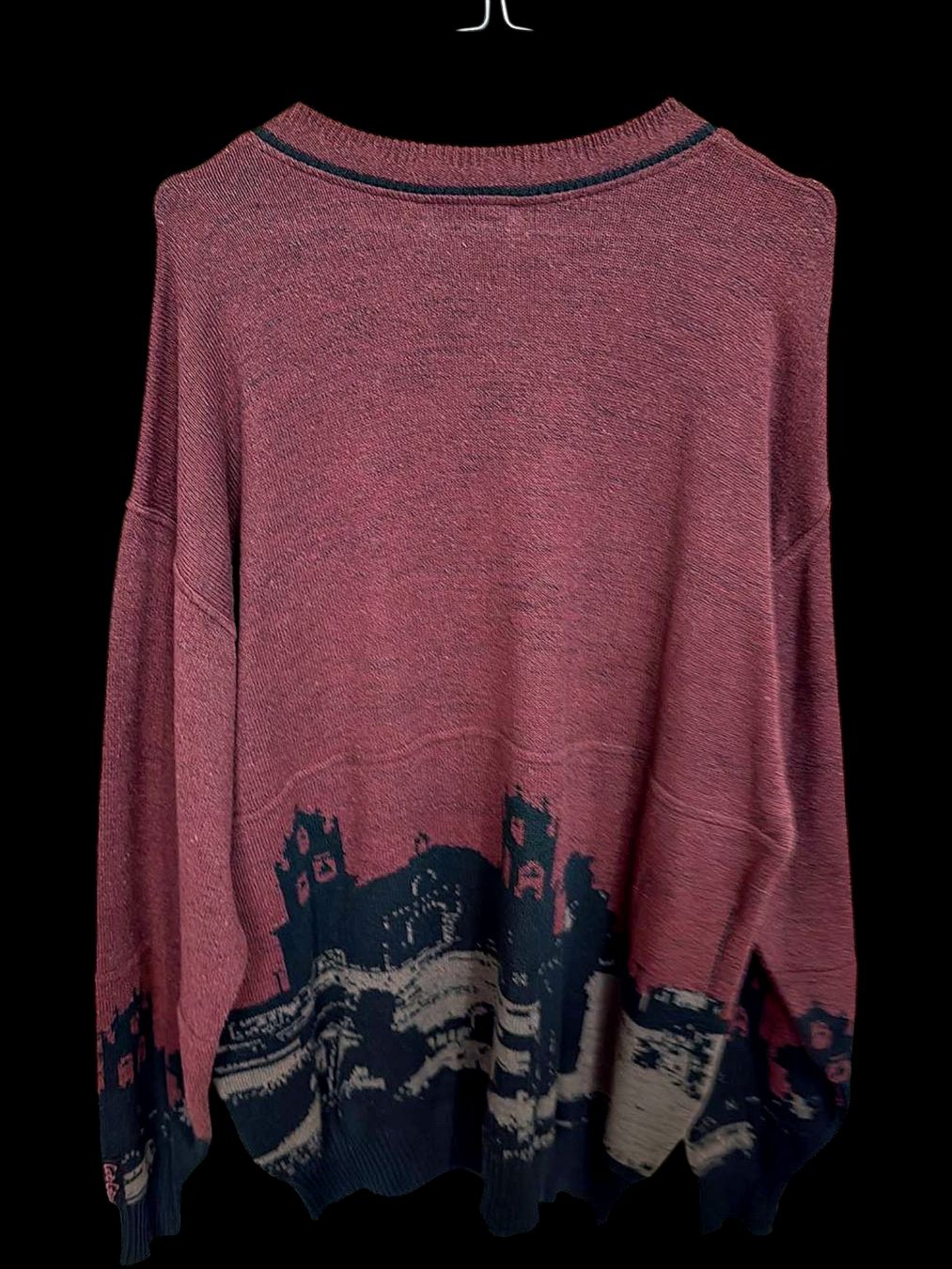 Carlo Colucci Maglioni & Felpe: Carlo Colucci Vintage Burgunderfarbener Stadtbild-Pullover – Usato da Zug venduto da vinokilo 4