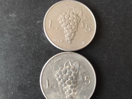 5 lire italienne type Uva 1949-1950