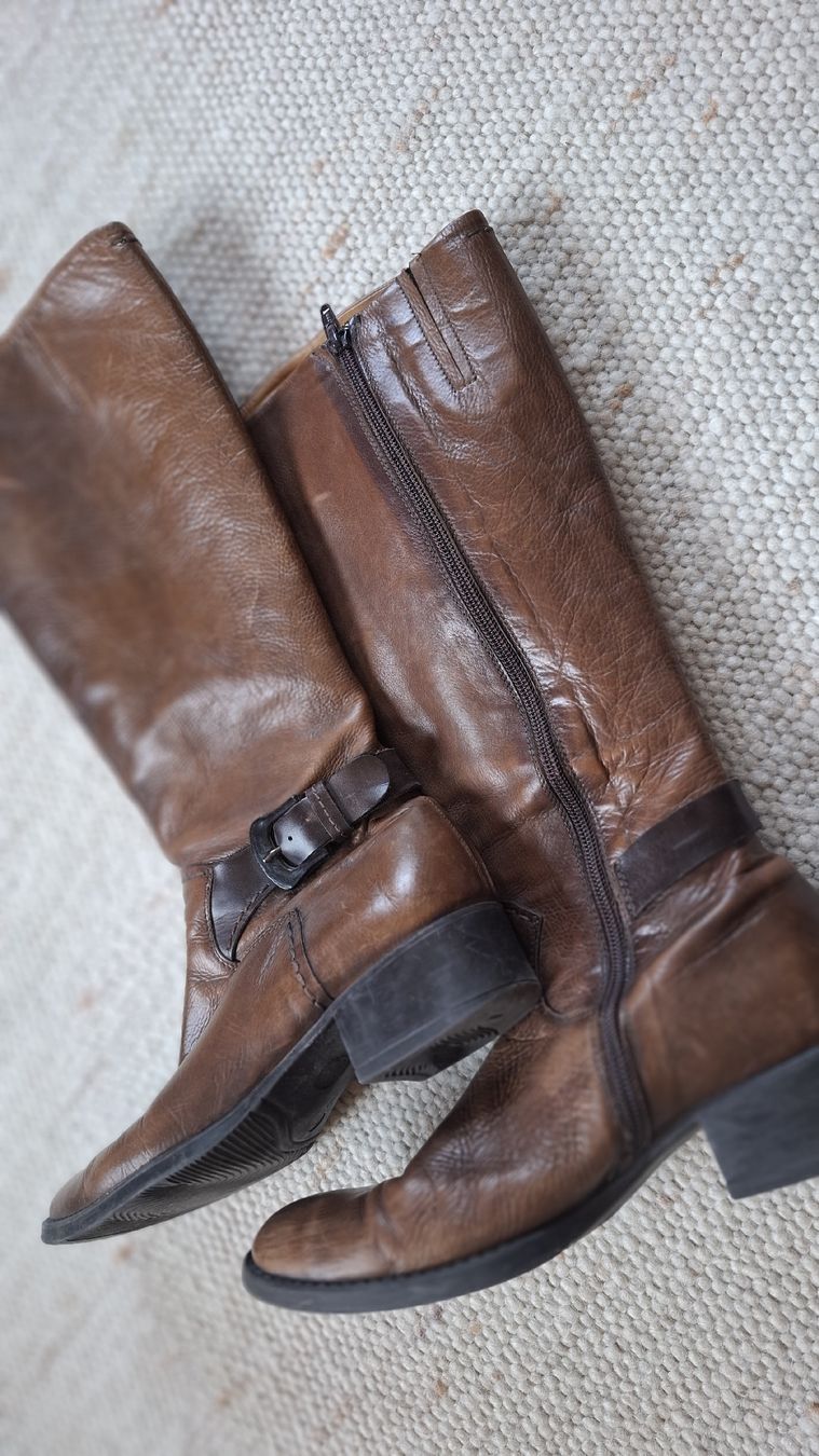 Scarpe da donna: Braune PASITO Voll-Lederstiefel, Grösse 37.5 – Usato da Balzers venduto da silviahuaraz