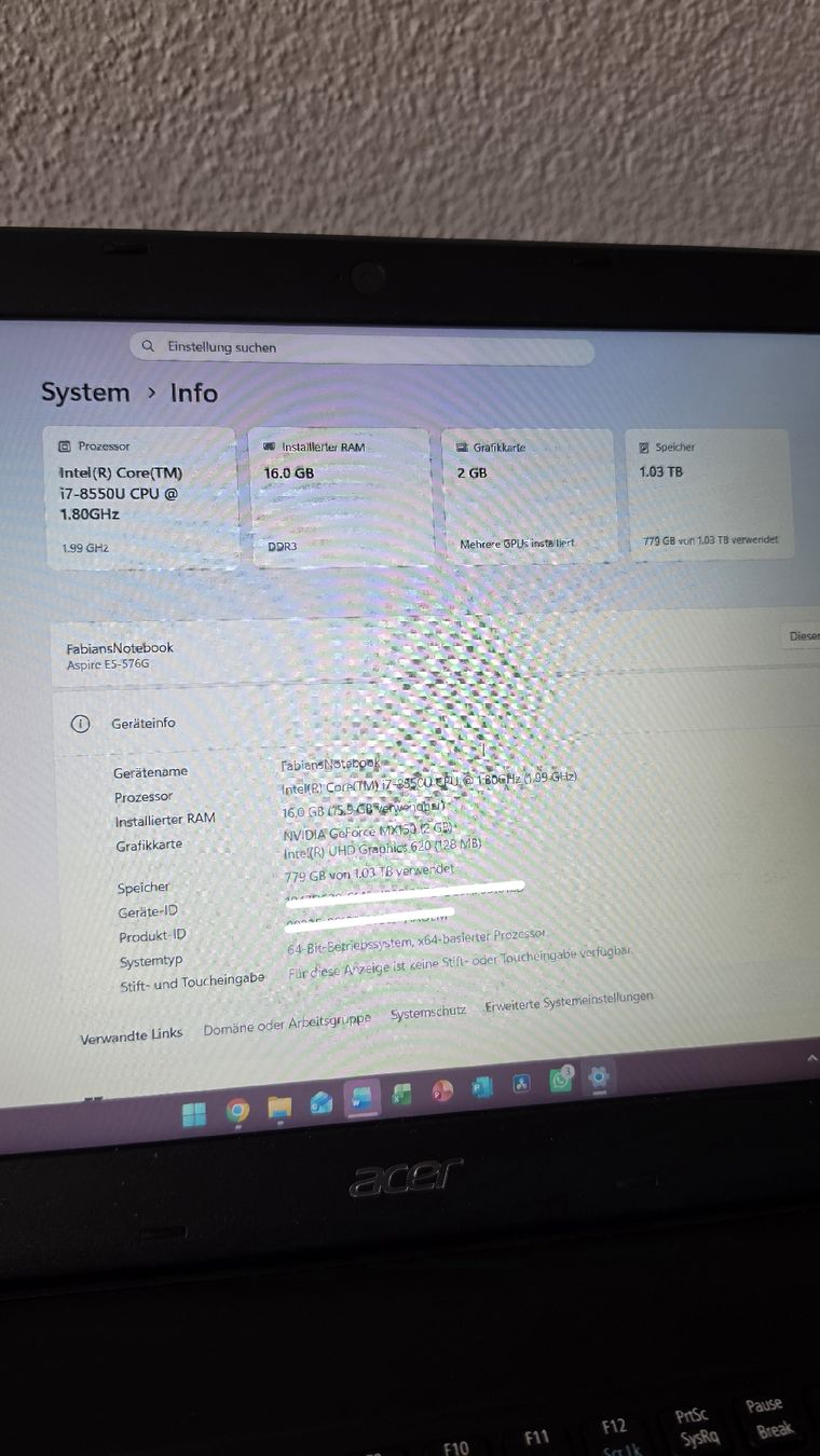 Acer Portables: Acer Aspire E5-576G – D'occasion à Hochdorf par fab00 3