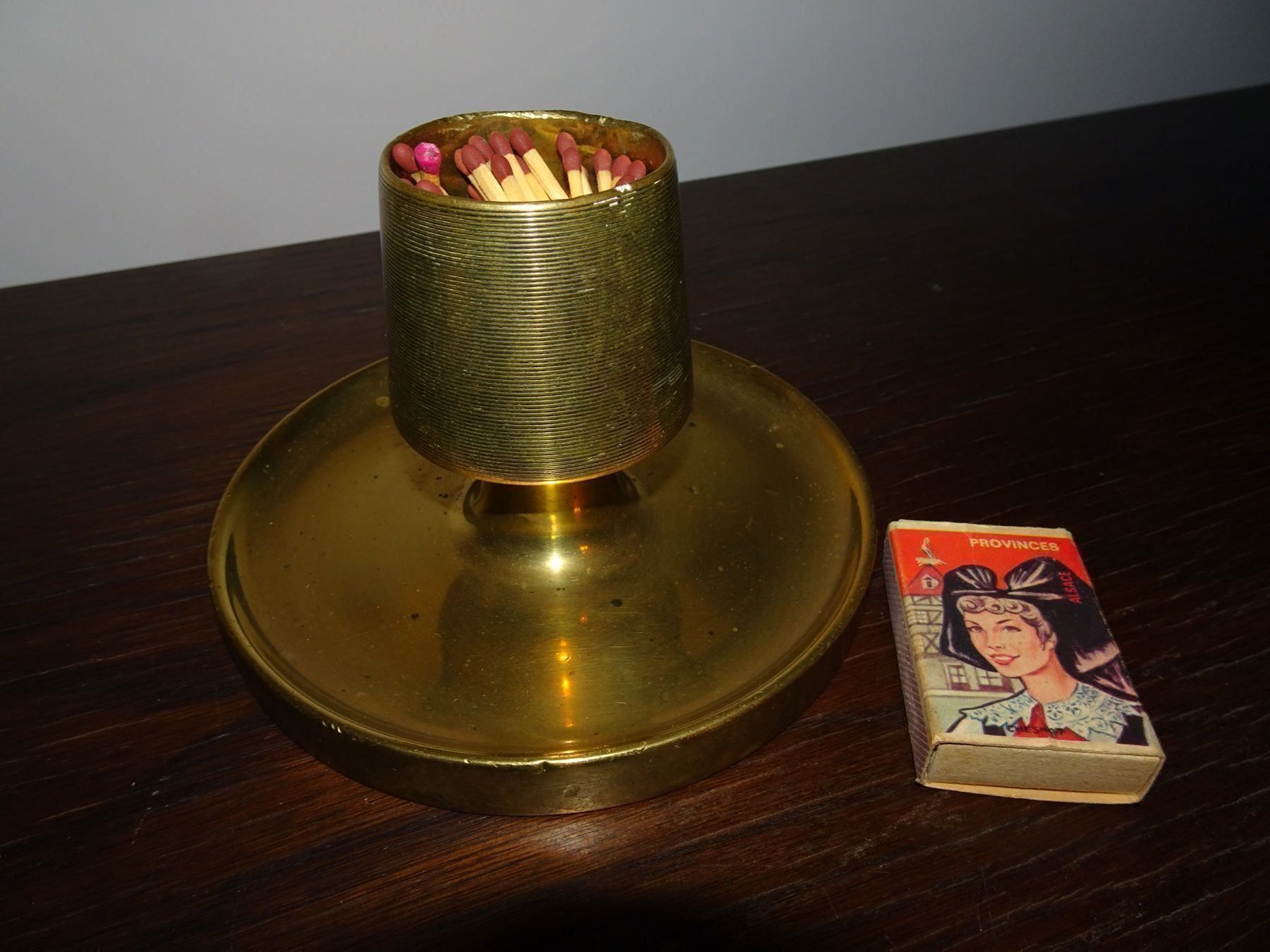 Portacenere: alter massiver Messing Fidibus – Usato da Vitznau venduto da Mina60 2