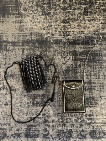 Elegante Umhängetasche Schwarz und Glitzer