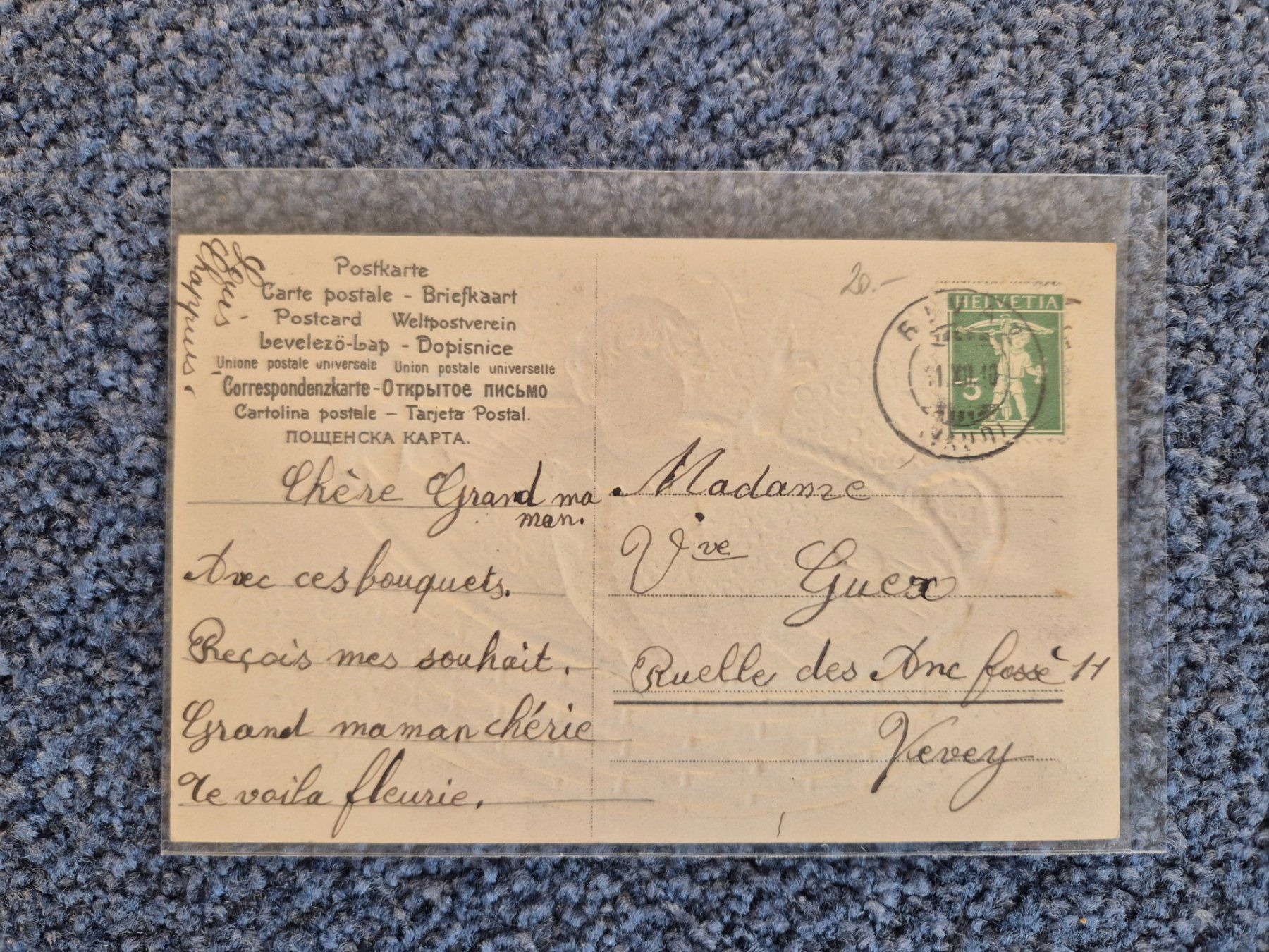 Cartoline postali: Carte postale ancienne, image enfant dans panier fleurs – Usato da Domat/Ems venduto da ver_7q9b 1