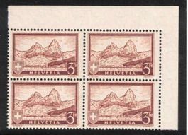 1931 Gebirgslandschaften 3Fr. Mythen im 4er-Block Nr.177 **
