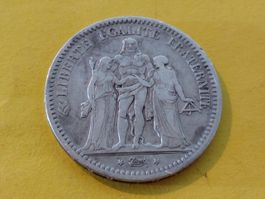 Frankreich 5 Francs 1849 A "Herkulesgruppe" Silber
