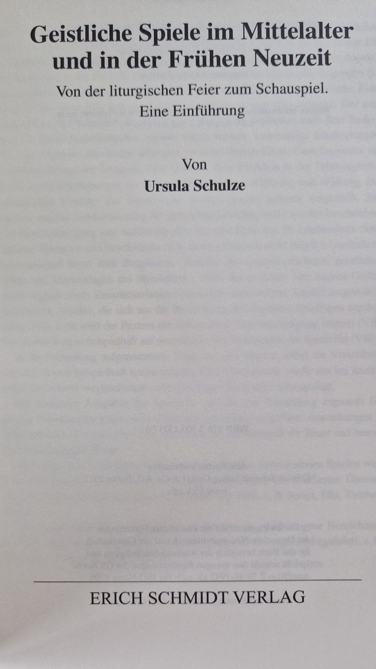 Bücher: Ursula Schulze / Geistliche Spiele im Mittelalter.... – Gebraucht aus Malters von page02 2