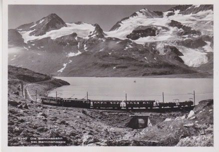 Cartoline postali: Die Berninabahn bei Berninahospiz. – Usato da Schlieren venduto da petros38