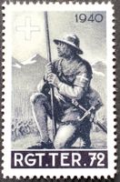 Soldatenmarke 2.WK, Ter Regiment 72, grauschwarz, Wi Ter 94