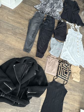 Kleiderpaket Teddyjacke Hosen Kleider Oberteile Gr.S/36