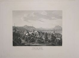 Zug  Aquatinta von Koller  selten um 1840