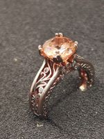 Vintage 925er Silber vergoldete Filigran Ring schmucksteine