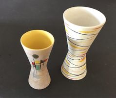 Lot de 2 vases vintage céramique 50s Vases geometriques