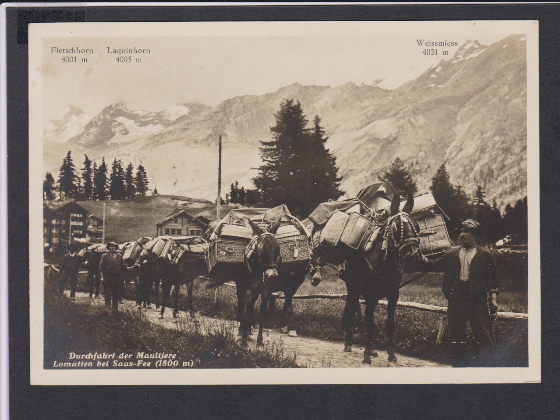 Cartoline postali: Lomatten bei Saas-Fee  VS    -   alte Ansichtskarte von 1930 – Usato da Vitznau venduto da Ropaku