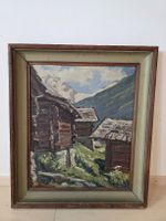 Tableau huile J.A. Mussler Balmhorn Leukerbad Valais 1941