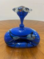 Murano-Glasvase Millefiori-Stil Deckel Mosaikblüte signiert
