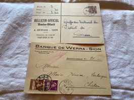 Sion 2 cartes affranchissement intéressant 1932 et 1946