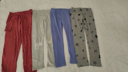 Mädchen Leggings 4er Set verschiedene Farben Grösse 122