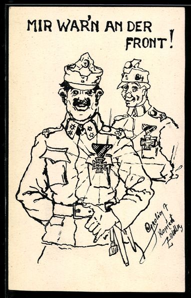 Cartoline postali: Künstler Handgemalt: Soldaten mit Eiser – Usato da Berlin venduto da bartko-reher