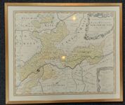 Antike Landkarte Canton Solothurn sive Pagus mit Rahmen