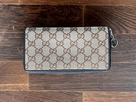 GUCCI Original Portemonnaie, beiger Stoff mit Monogramm