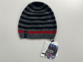 Beanie Mütze mit Zierstreifen rot - OneSize
