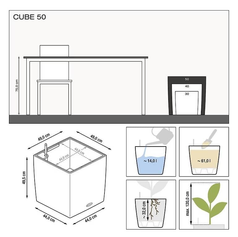 Vasi per fiori: Lechuza CUBE 50 Cottage weiss – Usato da Kirchberg SG venduto da Rapfunzel 1