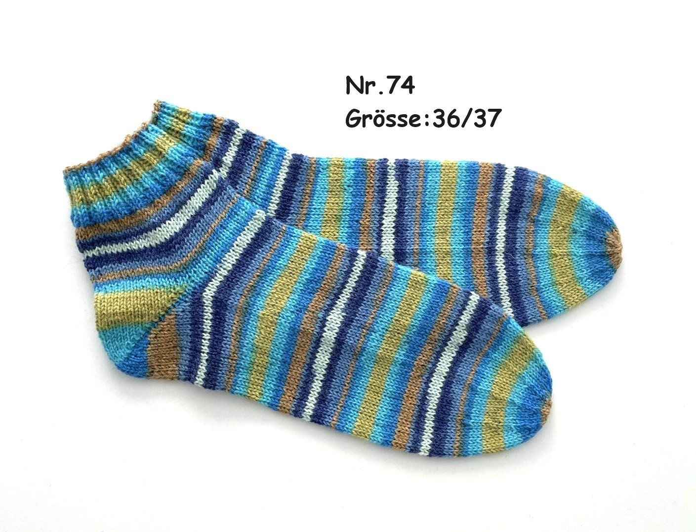 Socken: Sneaker - Socken handgestrickt  Gr.36/37  Nr.74 – Neu und originalverpackt aus Täuffelen von sohalt