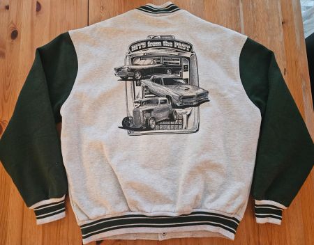College-Jacke "Hits from the Past" Oldtimer Grösse XL Autos