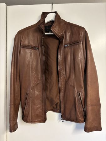 Damen-Lederjacke braun Echtleder Gr. IT42 (entspricht S)