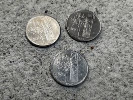 Lot 3 x Vintage Italien 100 Lire Minerva Münzen 1956