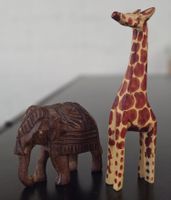 Holz Giraffe und Elefant, Handarbeit, Deko